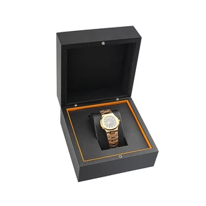 Stock Customized High Quality Black Matte Painting Wooden Single Watch Box 2