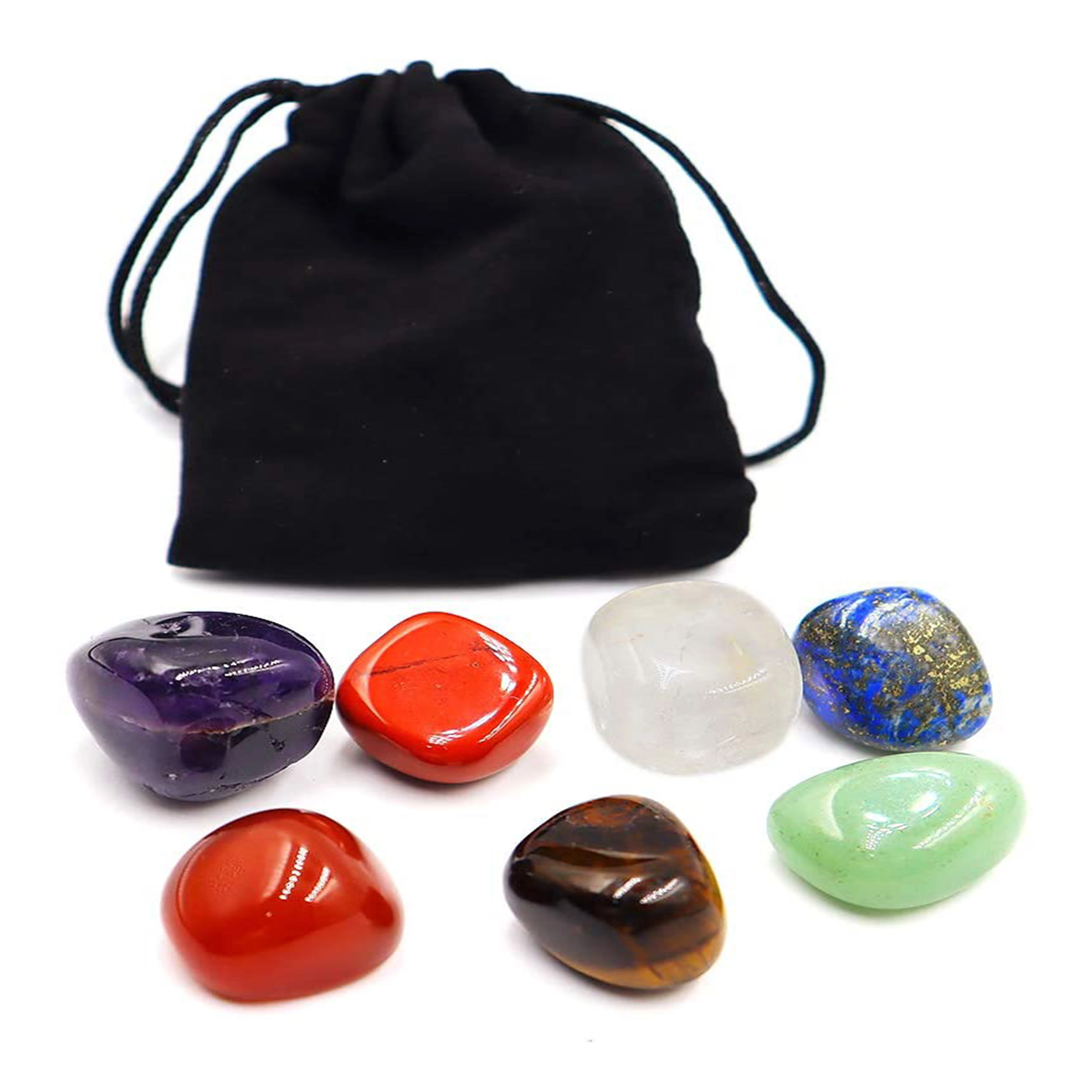 

Tailai Semi-Precious Stone Crystal Collection 7 Chakra Stones Set Reiki Crystals for Meditation Chakra Balance or Ritual