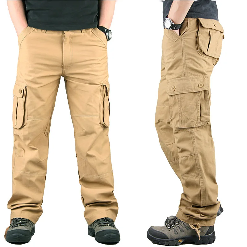 

high quality casual outdoor wear cotton khaki army trousers men six pockets military tactical cargo pants men's