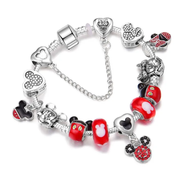 

High quality womens bangels charm bracelet diy mickey bead bracelet character charm bracelet, Picture