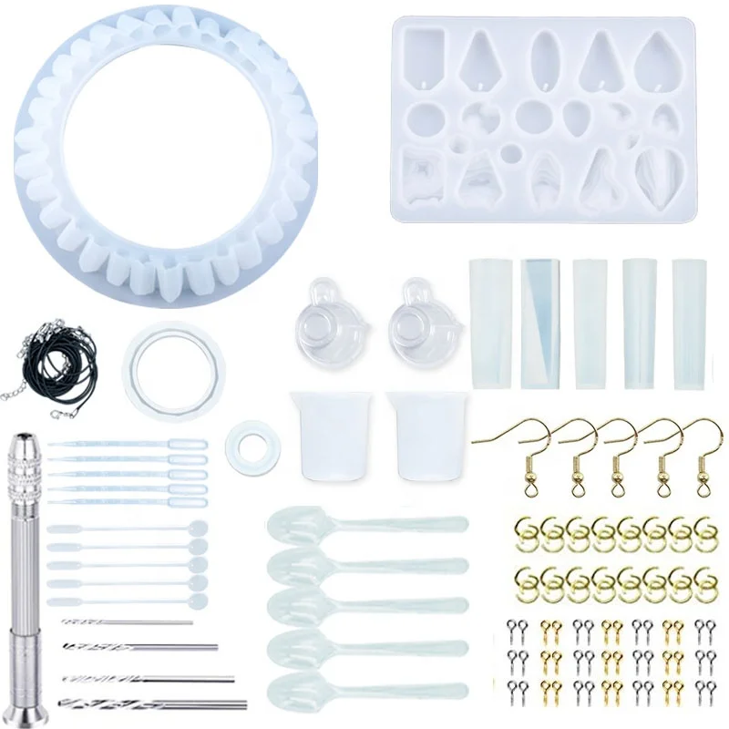 

Diy crystal dripping crown pendant measuring Cup with epoxy resin silicone mold bracelet set resin moulds for jewellery, Customized color