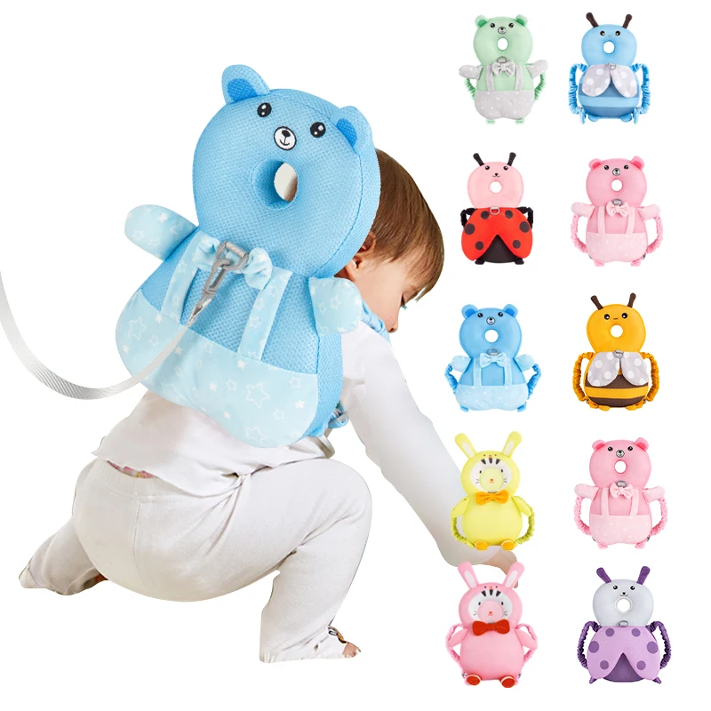 

Whosale price backpack baby head Anti fall protection Pillow cartoon for child walking, Pink, blue purple etc