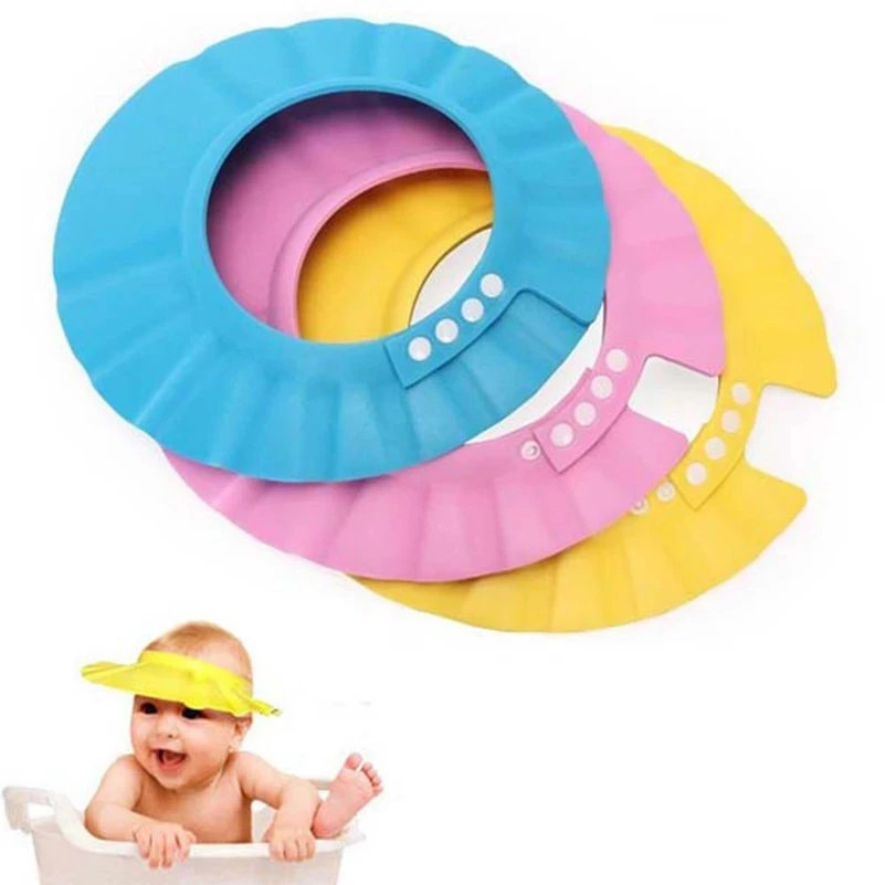 

Baby Shampoo Shower Cap Wash Hair Soft Foam Adjustable Bathing Bath Protect Cap Hat For Kids Shampoo Hat Baby Bath Shower Cap, As the pictures show