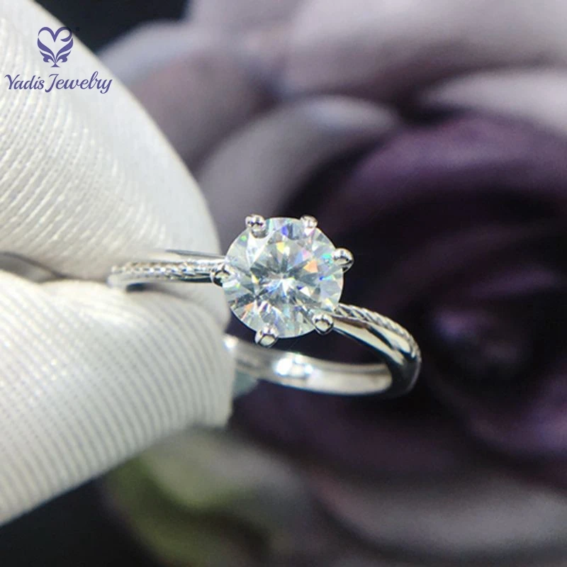 

Yadis Wholesale Cheap Price 2ct Moissanite Diamond GH VVS 925 Silver Rings For Girl Daily Wear, Picture