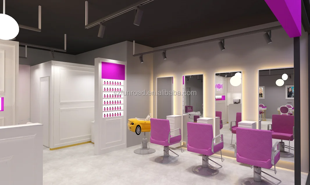 Nail salon store interior decoration retail salon store idea with hair salon station nail kiosk nail bar kiosk for manicure