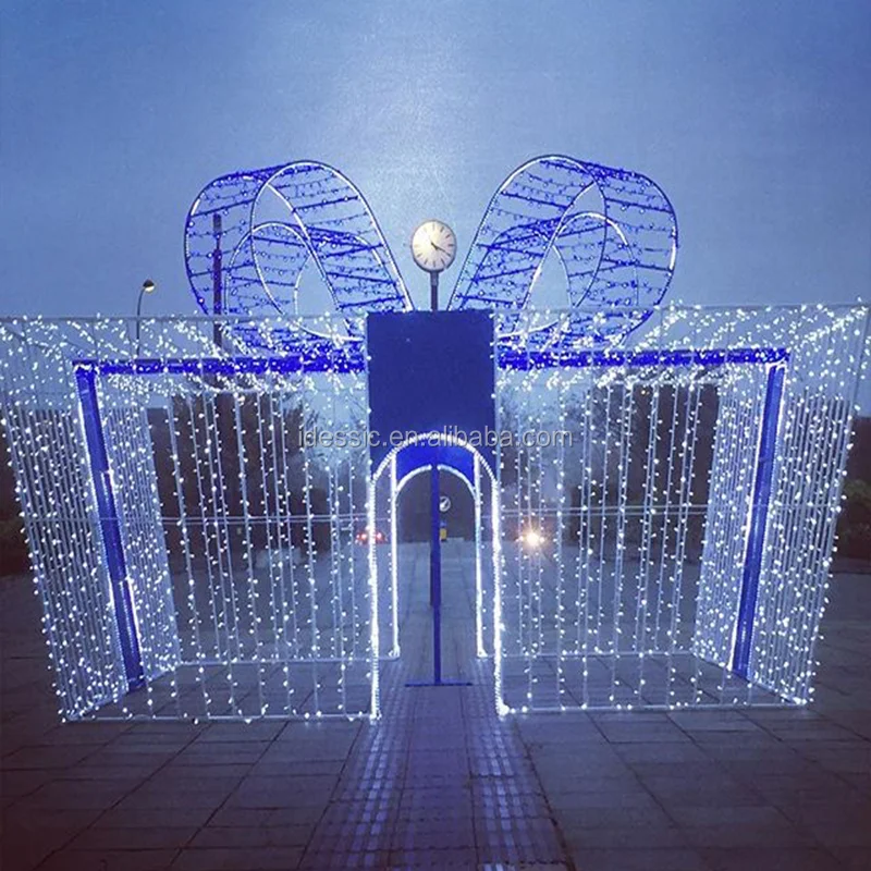 户外 3D巨型穿越LED圣诞礼物礼品盒，用于商业级冬季花园展示| Alibaba.com