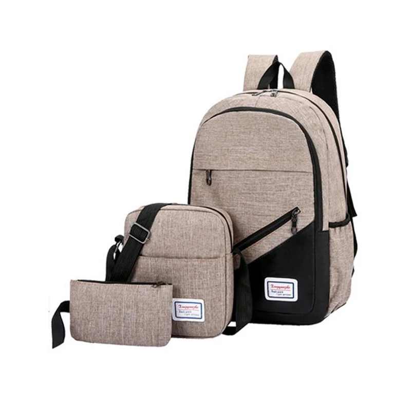 

Hot Sale Three-Piece Suit Large Capacity Laptop Backpack Male And Female High School Students School Bag Set Outdoor Travel Bag