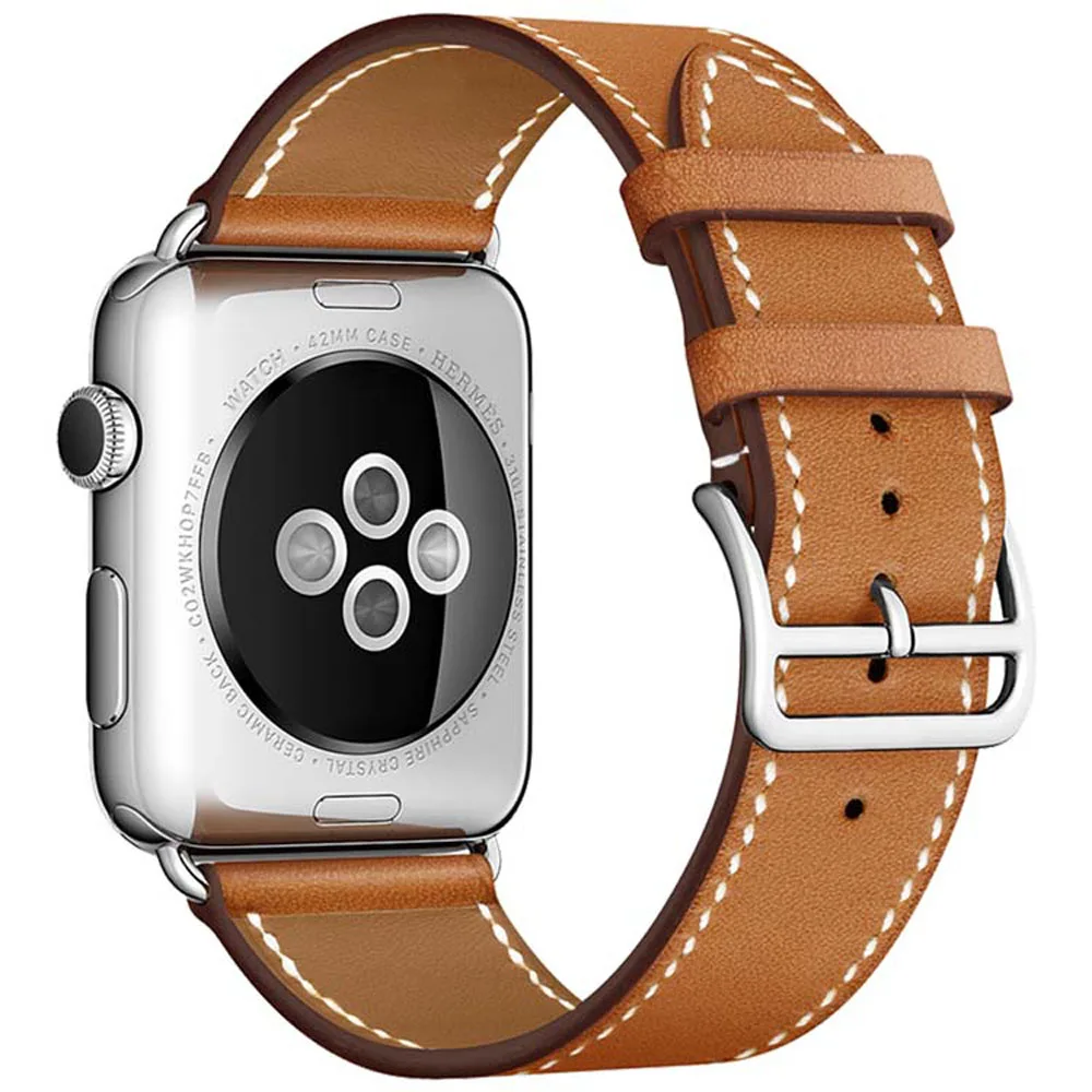 

New Classic Good Quality Quick Release Luxury Genuine Leather Loop Buckle Smart Watch Band for Apple Watch Wrist Strap, Colors for your choice