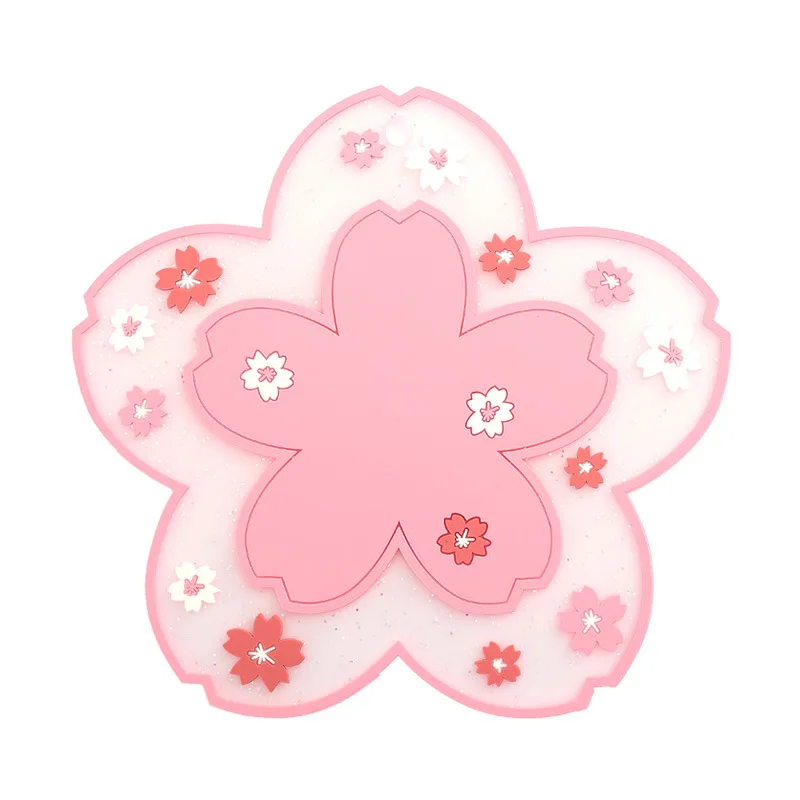 

Cherry Blossom Heat Insulation Pad Dining Table Mat Anti-skid Cup pads Non-slip Coaster Kitchen Accessories Xmas Decor