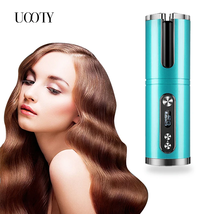 
Uooty Ceramic Curling Iron Wand Roller Wave Machine Hair Styler Magic Automatic Hair Curler with LCD Digital Display 
