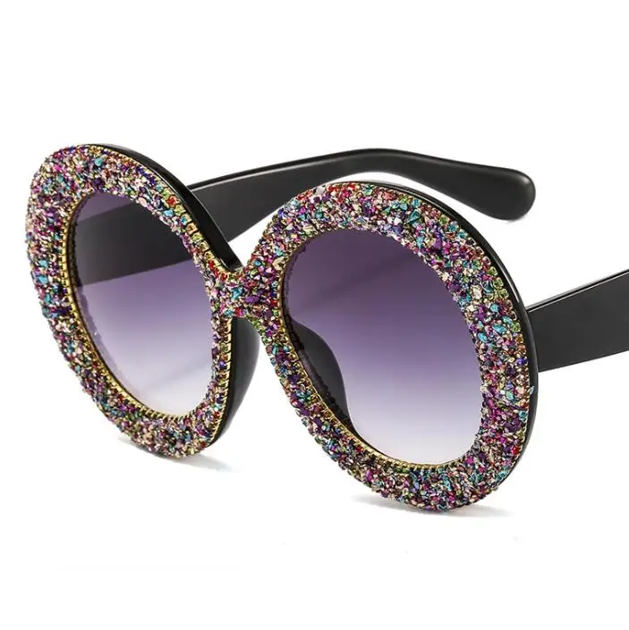 

Qmoon Round Oversized Colorful Sunglasses Women Color Sun Glasses Sunglasses with Custom Logo Brand Name