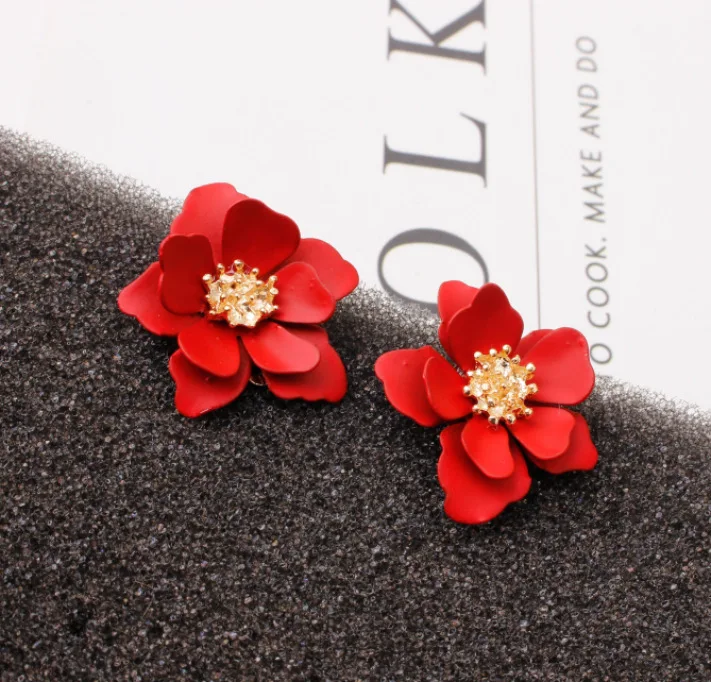 

Fashion Jewelry Cute Colorful Flower Stud Earrings For Women, As pic
