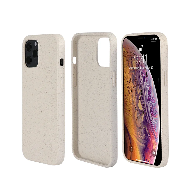 

Luxury Matte Natural Bio Biodegradable Case For Iphone 12 Pro Max With Strap, As picture