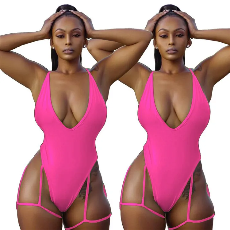 

MD-20031501 Hot selling women's clothing swimwear plus size solid color one piece swimsuit