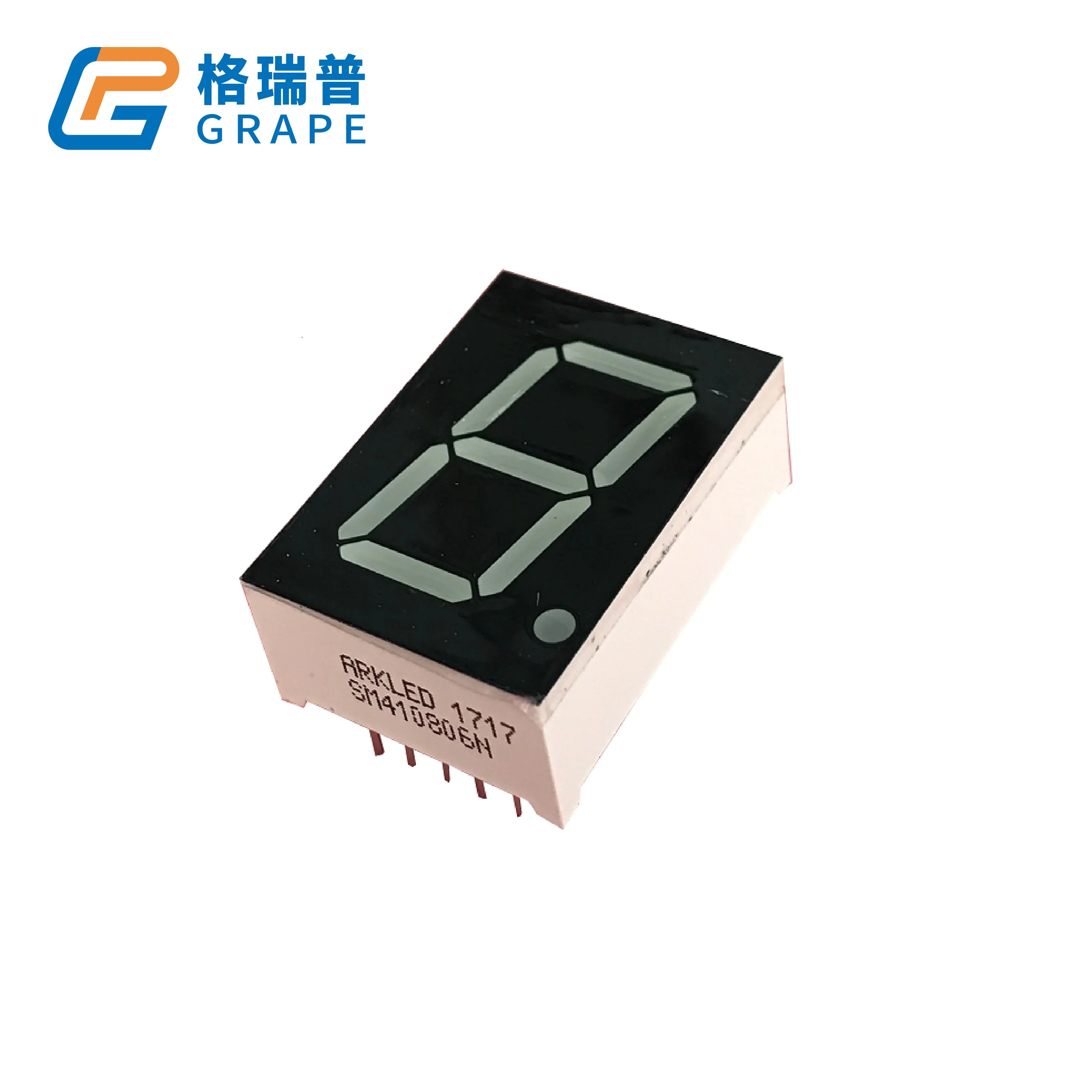 middle size 1 digit 0.8 inch indoor 7 segment  led display module