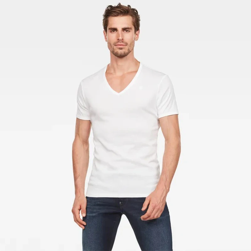 

Wholesale Men's 100% Cotton Customized Design Logo Print Streetwear Tshirts Blank V-Neck T-Shirts, Customized colors