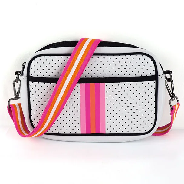 

2021 neoprene crossbody bag small fabric eco-friendly single shoulder bag Nylon Stripe Printing neoprene messenger bag