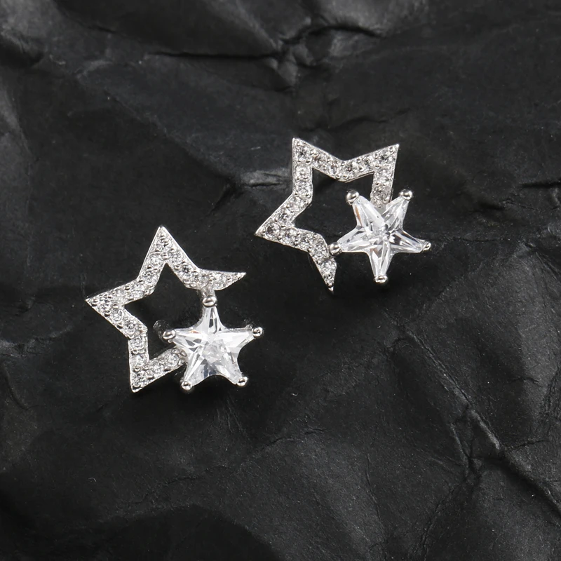 

REETI 925 Sterling Silver Star Stud Earrings For Women 2021 New Trend Personality Lady Fashion Jewelry