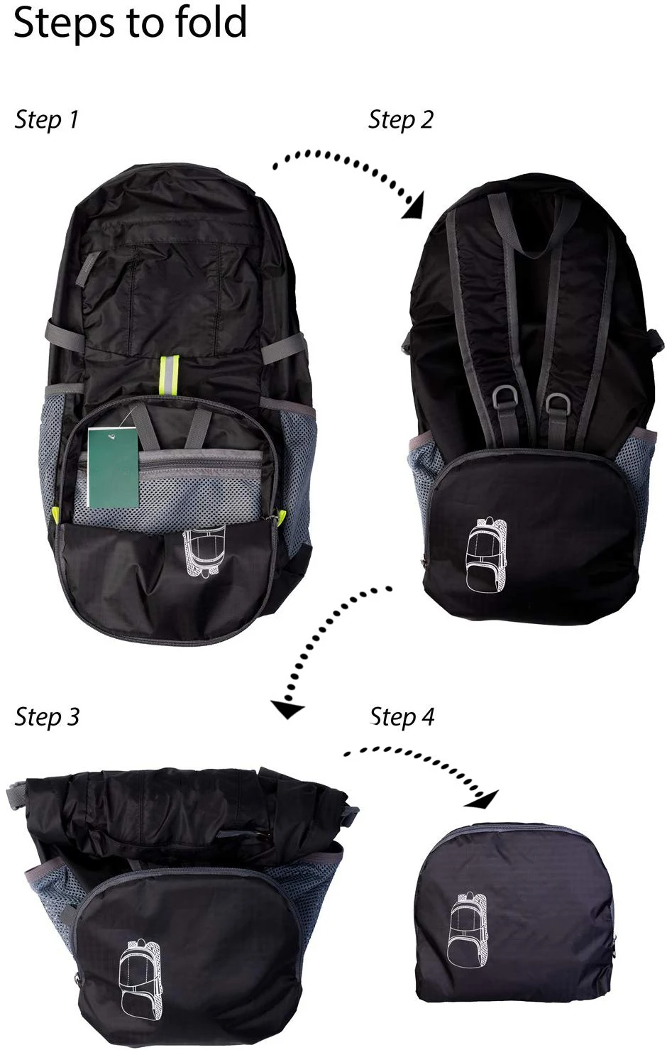 FREE SAMPLE Custom Ultralight Packable Durable Waterproof Handy Foldable Travel Cycling Hiking Camping Outdoor Daypack Backpack