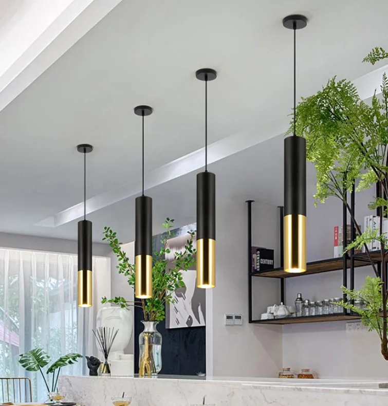 Dimmable LED Pendant Lamp  Kitchen Island Dining Room Shop Bar Decoration Long Tube lamp Pendant Light