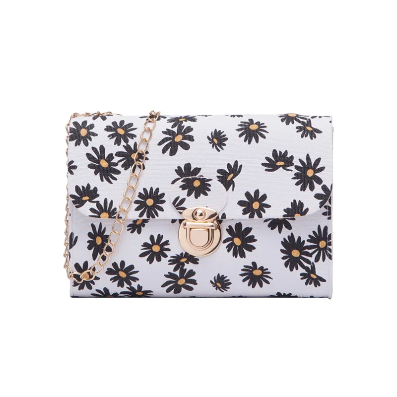 

2021Fashion printed square female bag small chain messenger bag