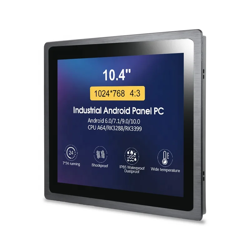 

Wall Mount 10.4 Inch Capacitive 10 Touch Screen Industrial Android Panel Pc For Smart Video All-in-one