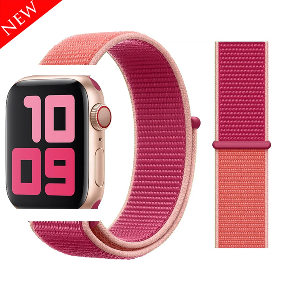 

High quality hook loop magic Strap For Apple Watch band SE 6 5 4 38mm 42mm Nylon Soft Breathable Replacement straps watch band, Optional