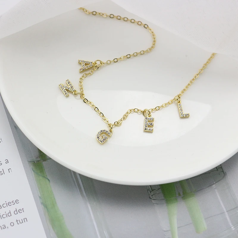 

New Fashion Simple Style Letters ANGEL Necklace Popular Personality Clavicle chain Gold Jewelry Hot Selling