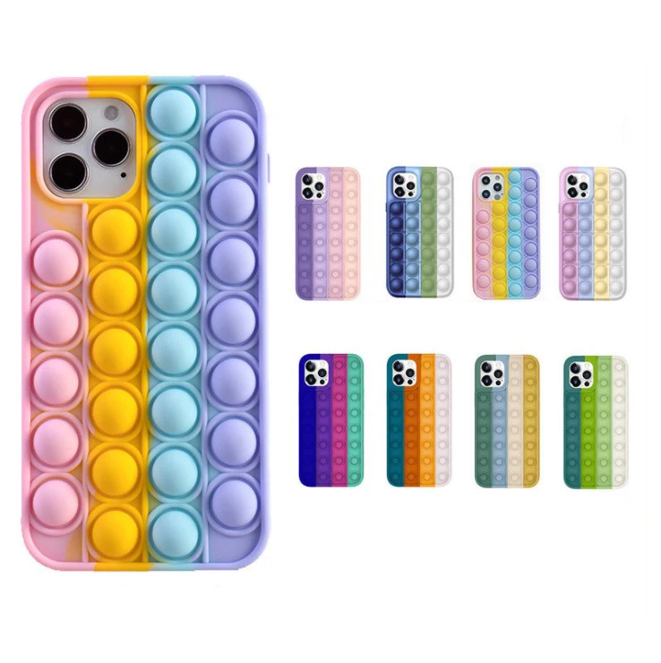 

Hot Sell Silicone Mobile Phone Holder Funny PopIt Cell Phone Holder, Colorful