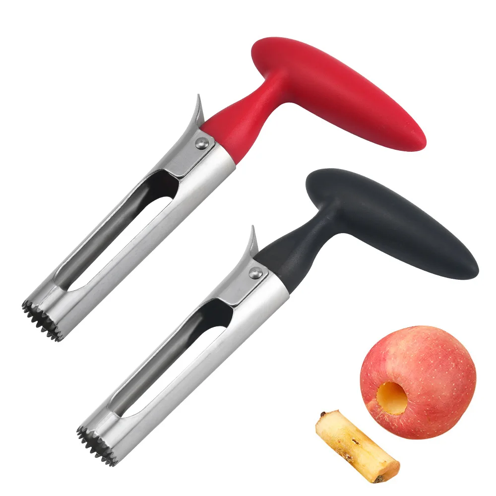 

Kitchen Tools Stainless Steel Multi-function Fruit Core Remover Cutter Knife Vegetable Pear Cutting, Red/black