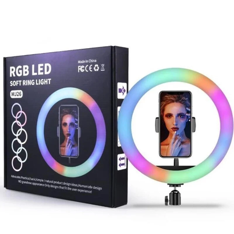 

2020 newest RGB fill light colorful MJ26 Live Beauty Ring Light 10 inch Fill ring light
