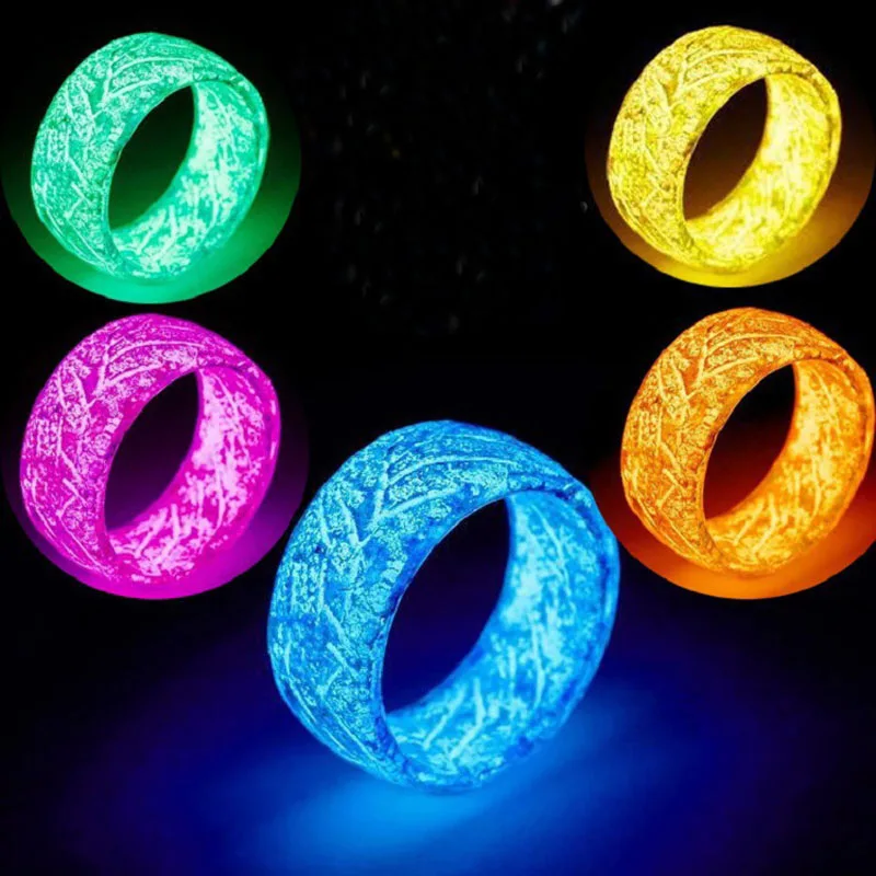 

New Design Luminous Purple Blue Ring Glowing In The Dark For Women Men Jewelry ring