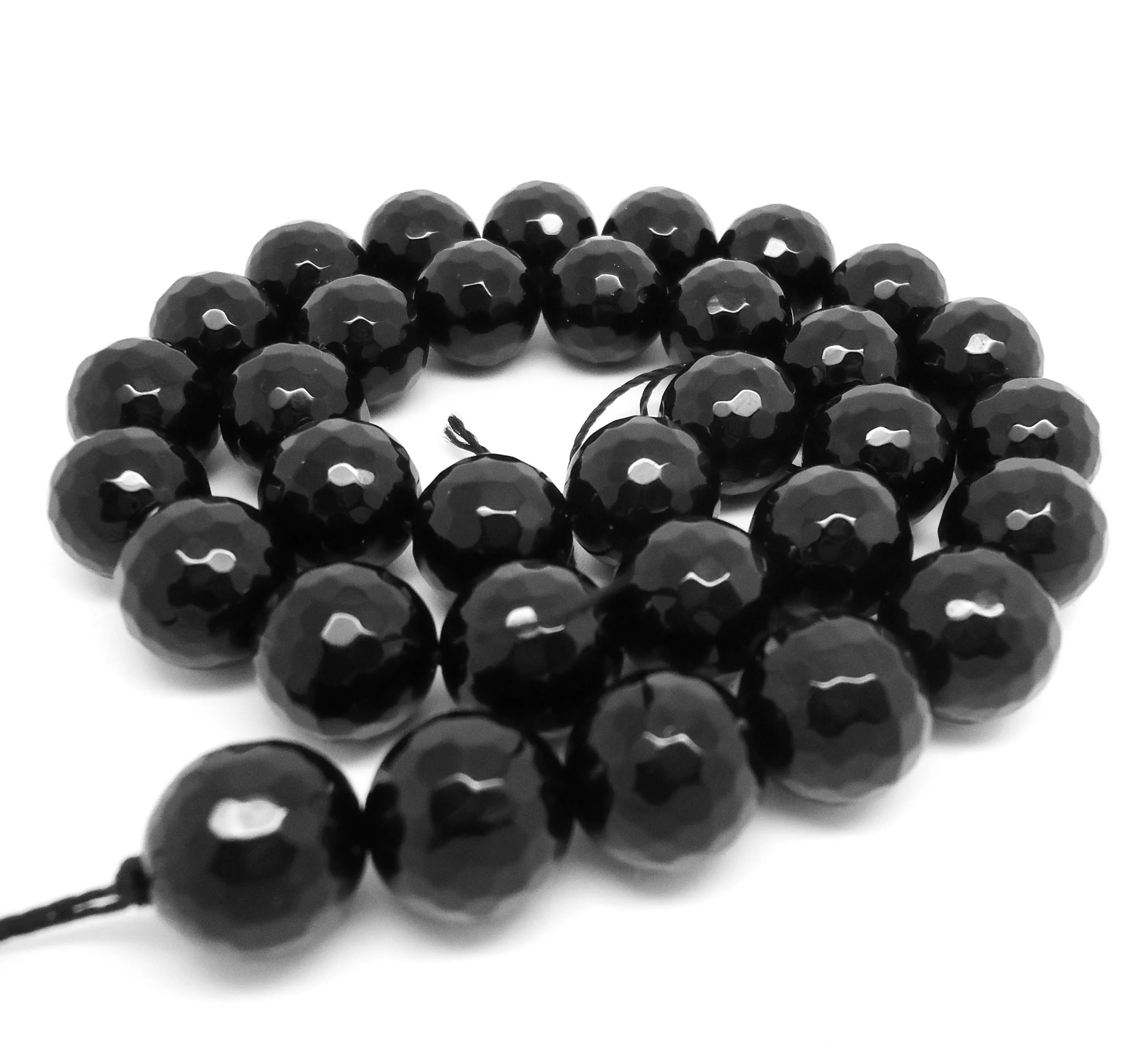 

AB0048 Wholesale Faceted Black Onyx Agate Beads