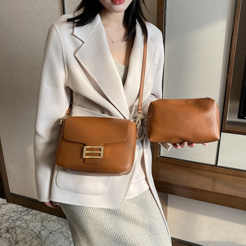 

XP1150 Simple texture mini shoulder messenger small square bag