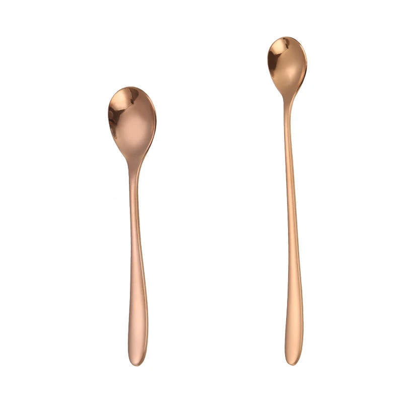 

wholesale kids custom gold plated mini coffee honey tea spoon stainless steel, Silver/gold/rose gold/black/silver and black