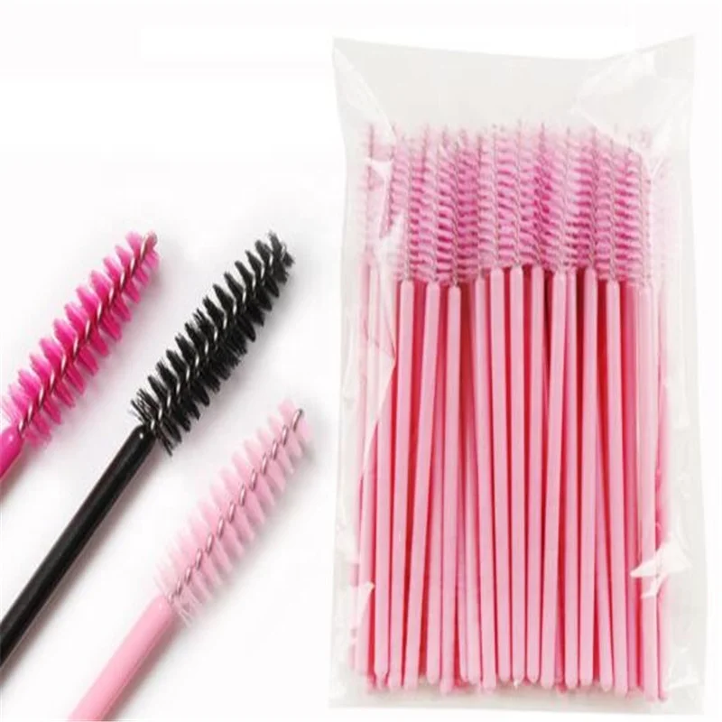

Disposable Spiral Eyelash Extension Pink Mascara Brush, Pink/rose/black