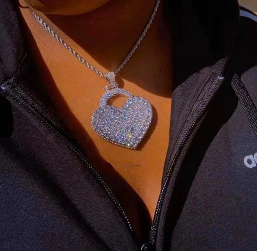 

Foxi jewelry Valentine's Day gift diamond silver heart pendant necklace