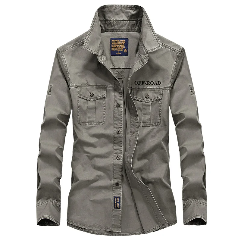 

mens cotton long sleeve thick fishing shirt