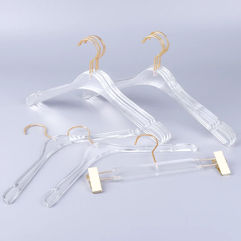 

New clothing store clear acrylic cloth hangers with man's,women's size
