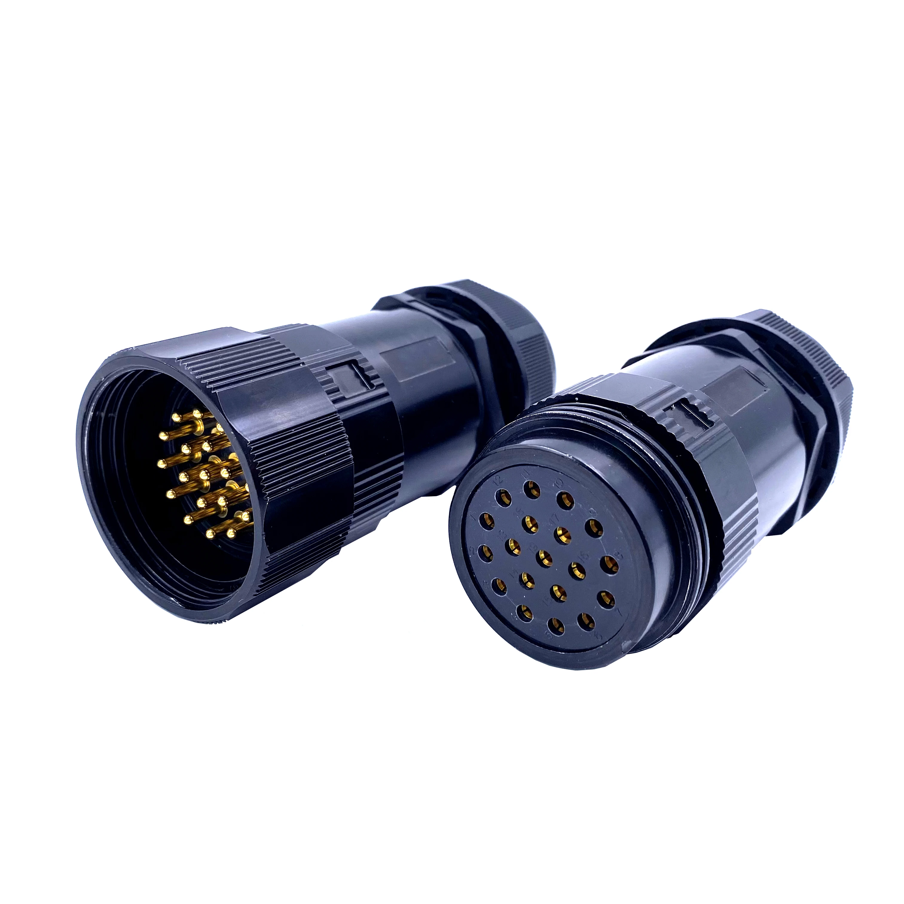 

Black 19 Pin Power Socapex Male Plug Female Socket Inline Connector