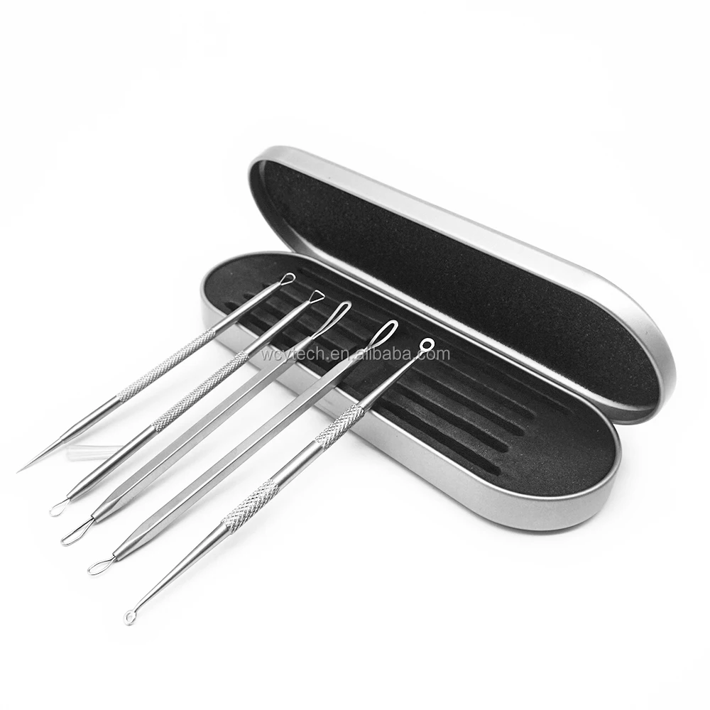 

Hot selling blackhead remover needle stainless steel blackhead removal tools kit, Silver