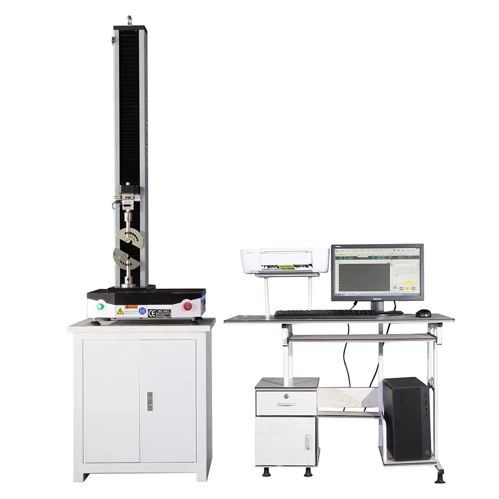 

Computer Control Electromechanical Single Column 1kn 3kn 5kn Universal Testing Machine With Special Tensile Fixtures