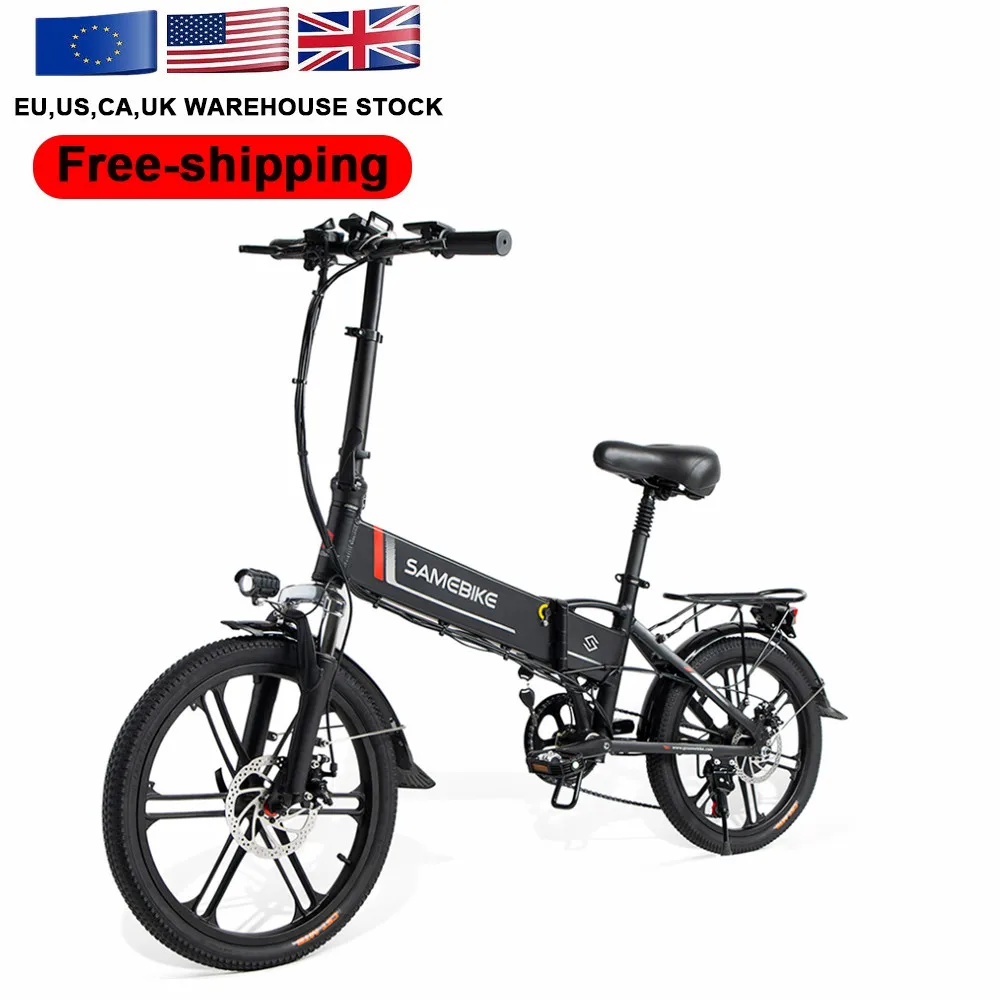 

SAMEBIKE bicycle in USA warehouse Foldable Brushless Motor Fat Tire Electric Folding EBike