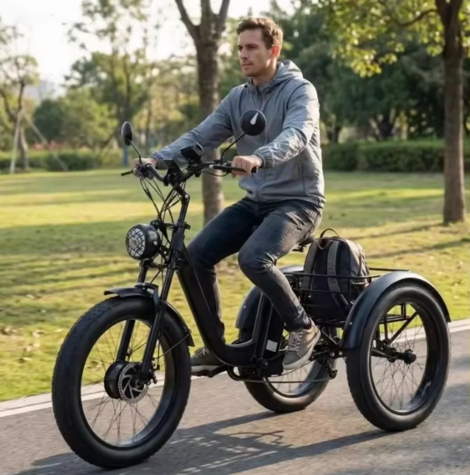 Fat Tire 3 Wheel Electric Cargo Tricycle 250W EU/750W US, Detachable Battery E-Trike Adults USA Warehouse Fast Delivery 3-7 Days