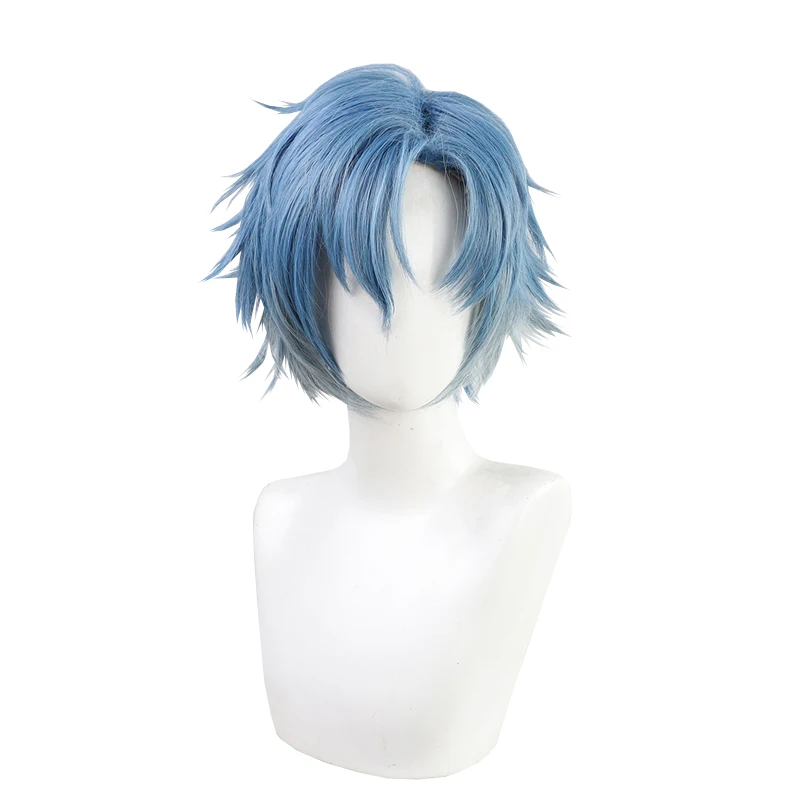 

Blue-gray Gradient Hair Anime Comic Exhibition Cosplay Halloween Hair COS Ombre Wigs Cool Men Hair, Pic showed