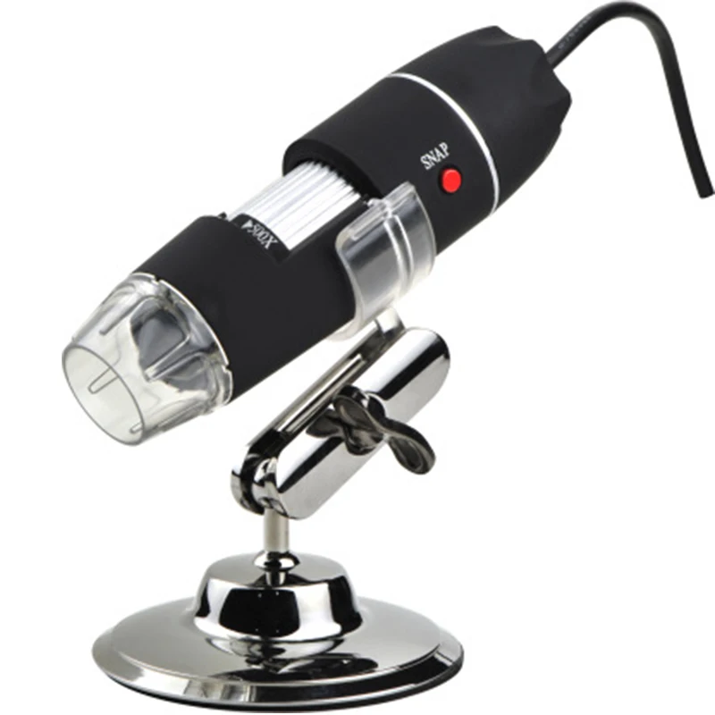 
500X 1000X 1600X USB Microscope, Digital Magnification Endoscope Camera 8 LEDs Metal Base for Android, Windows 
