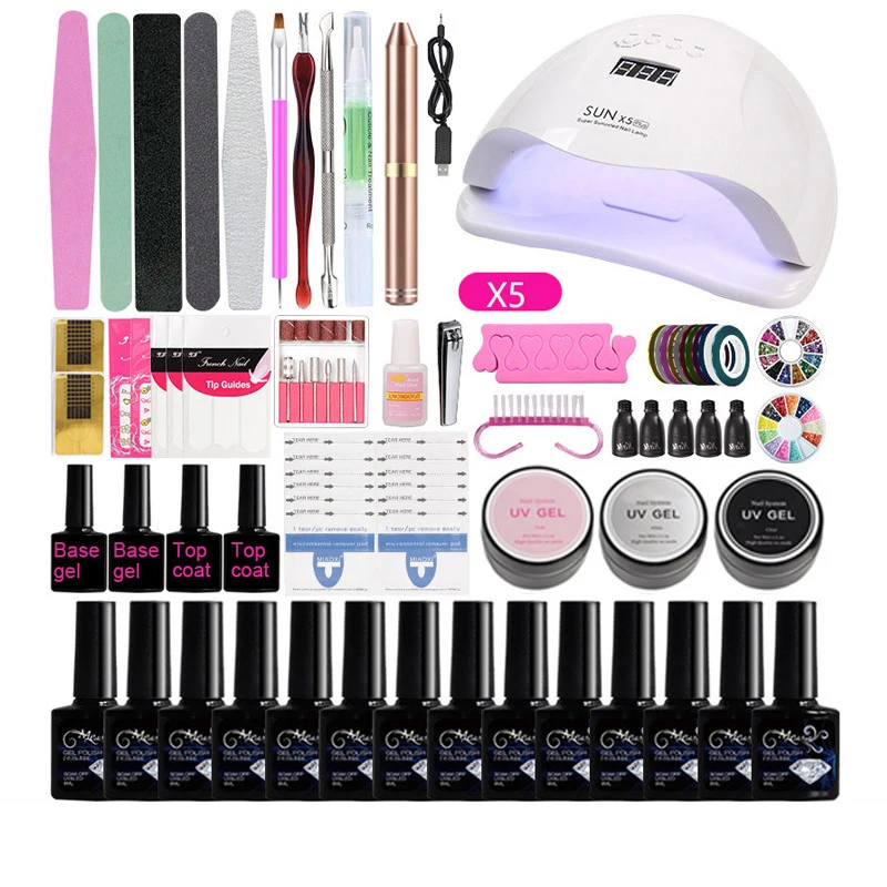 

Factory Wholesale Professional Girl UV Gel Nail Polish Dryer Set kit With Nail Tools