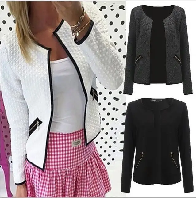 

Women casual Tops New Autumn Long Sleeve Outwear Blouse Lattice Cardigan short Top Coat Jacket