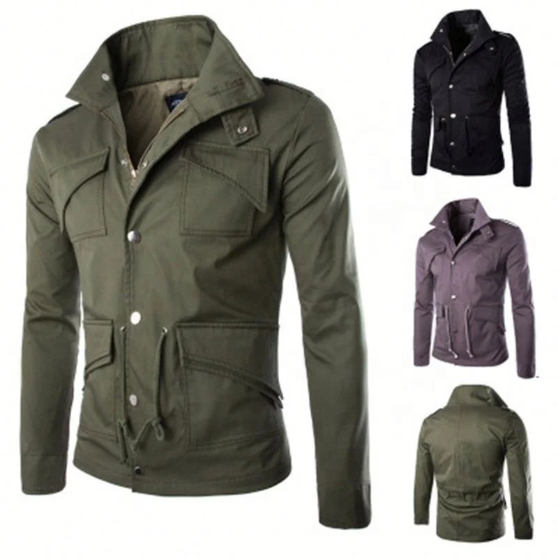 

Designer Spring Thin Oversize Solid Color Men's Jackets, Black/army green/red gray