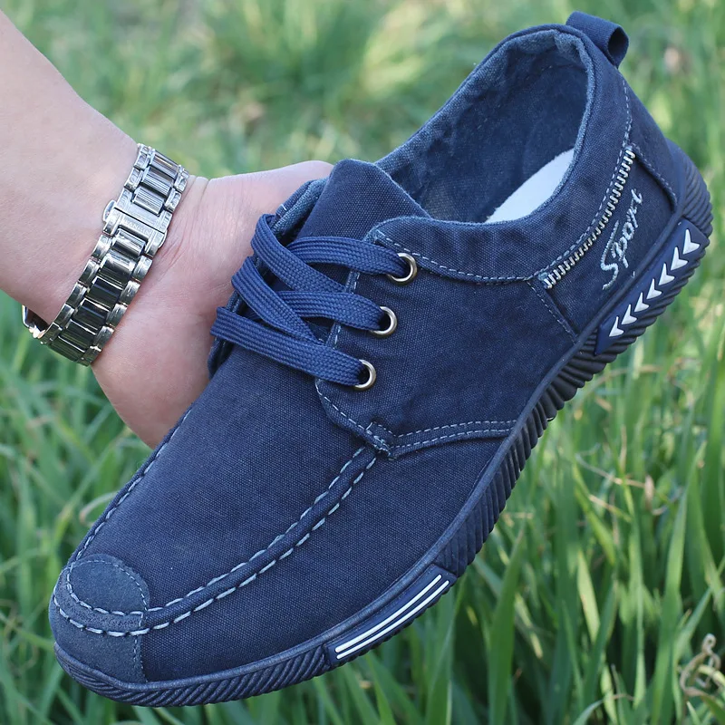

2021Fashionable new style high quality low price men's lazy casual canvas shoes, 2 colors